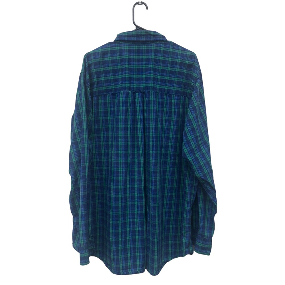 Chaps Green & Blue Plaid Button Down Oxford size 2XT - Picture 8 of 9
